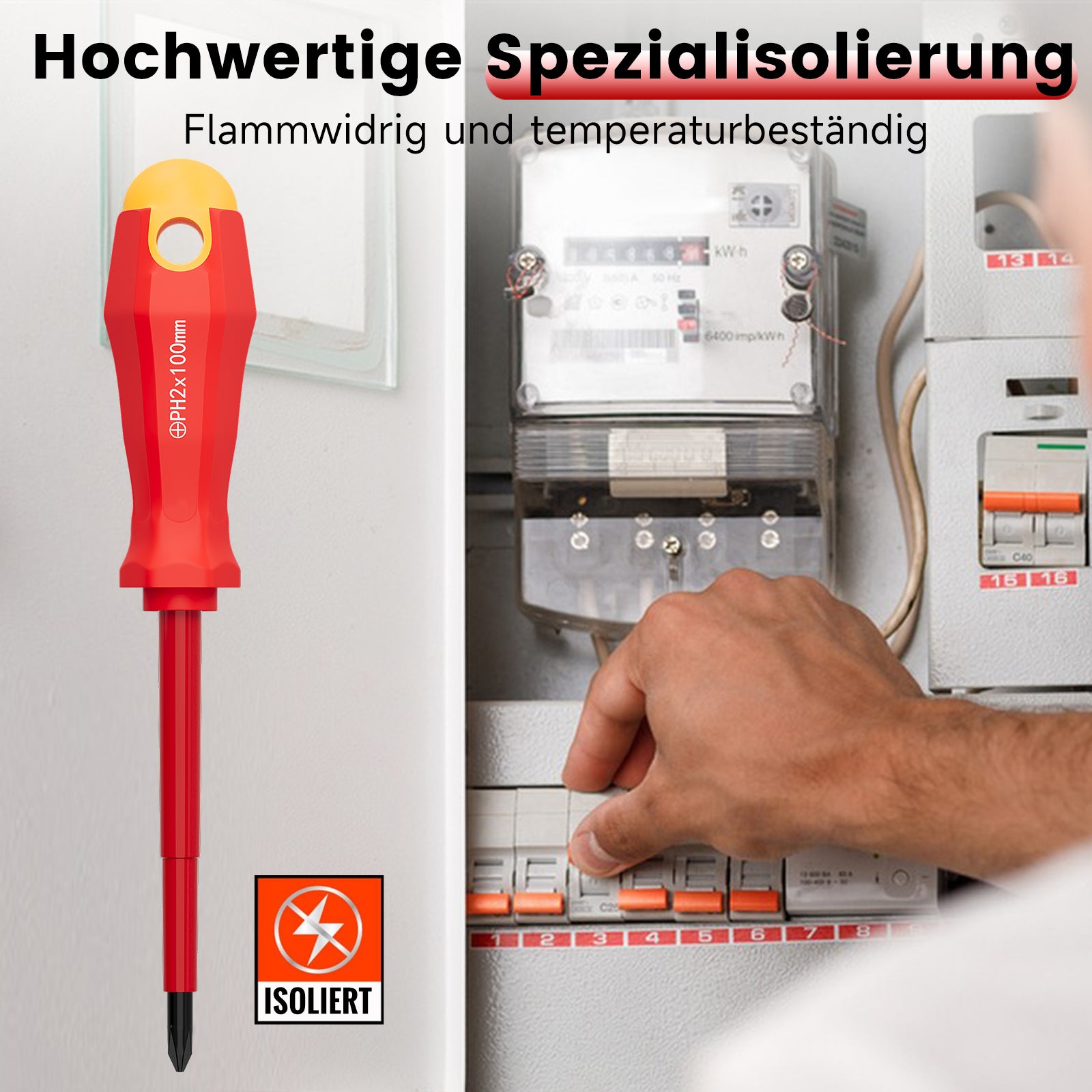11-teiliges isoliertes Schraubendreher-Set mit magnetischen Spitzen, Chrom-Vanadium-Stahl und stabilem Koffer