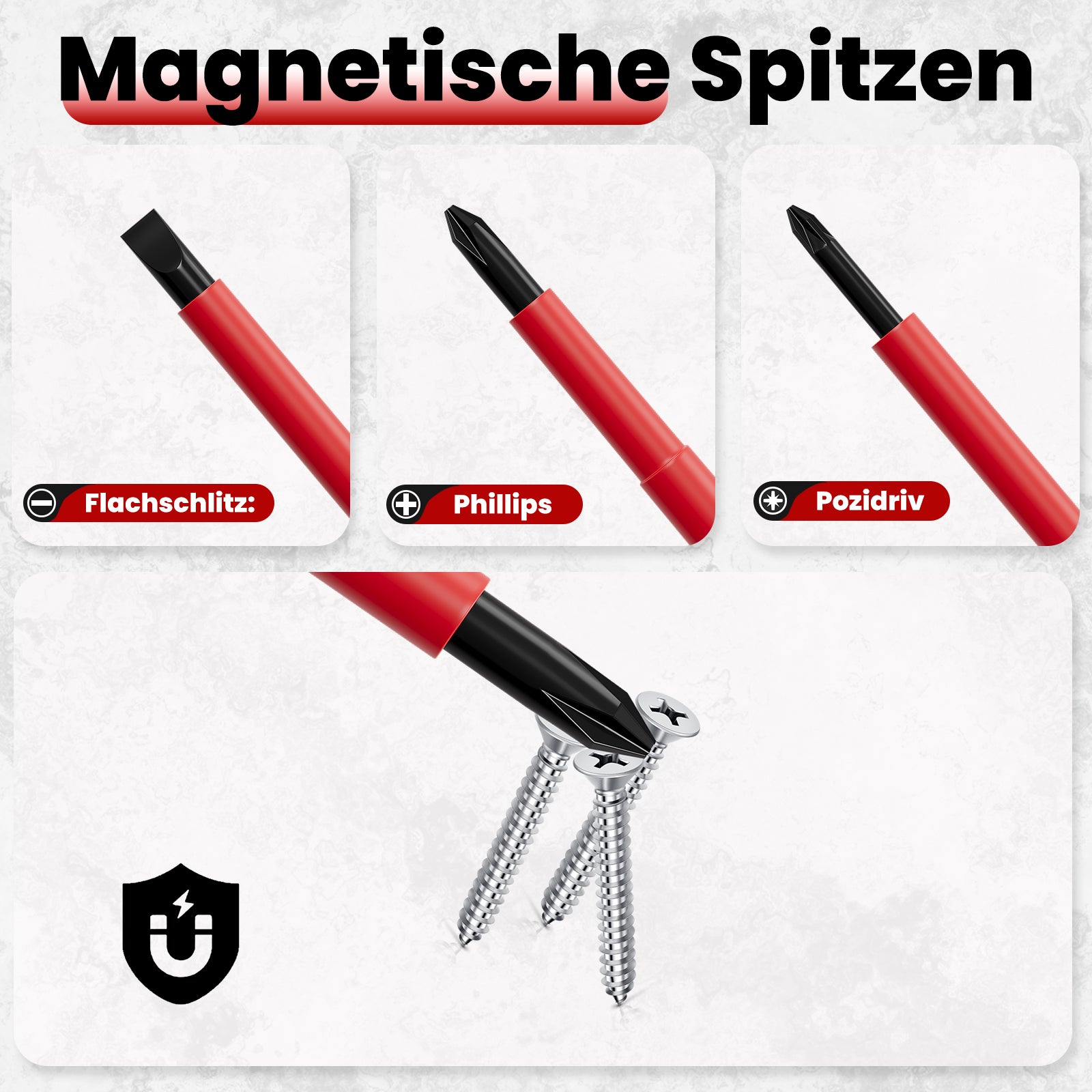 11-teiliges isoliertes Schraubendreher-Set mit magnetischen Spitzen, Chrom-Vanadium-Stahl und stabilem Koffer