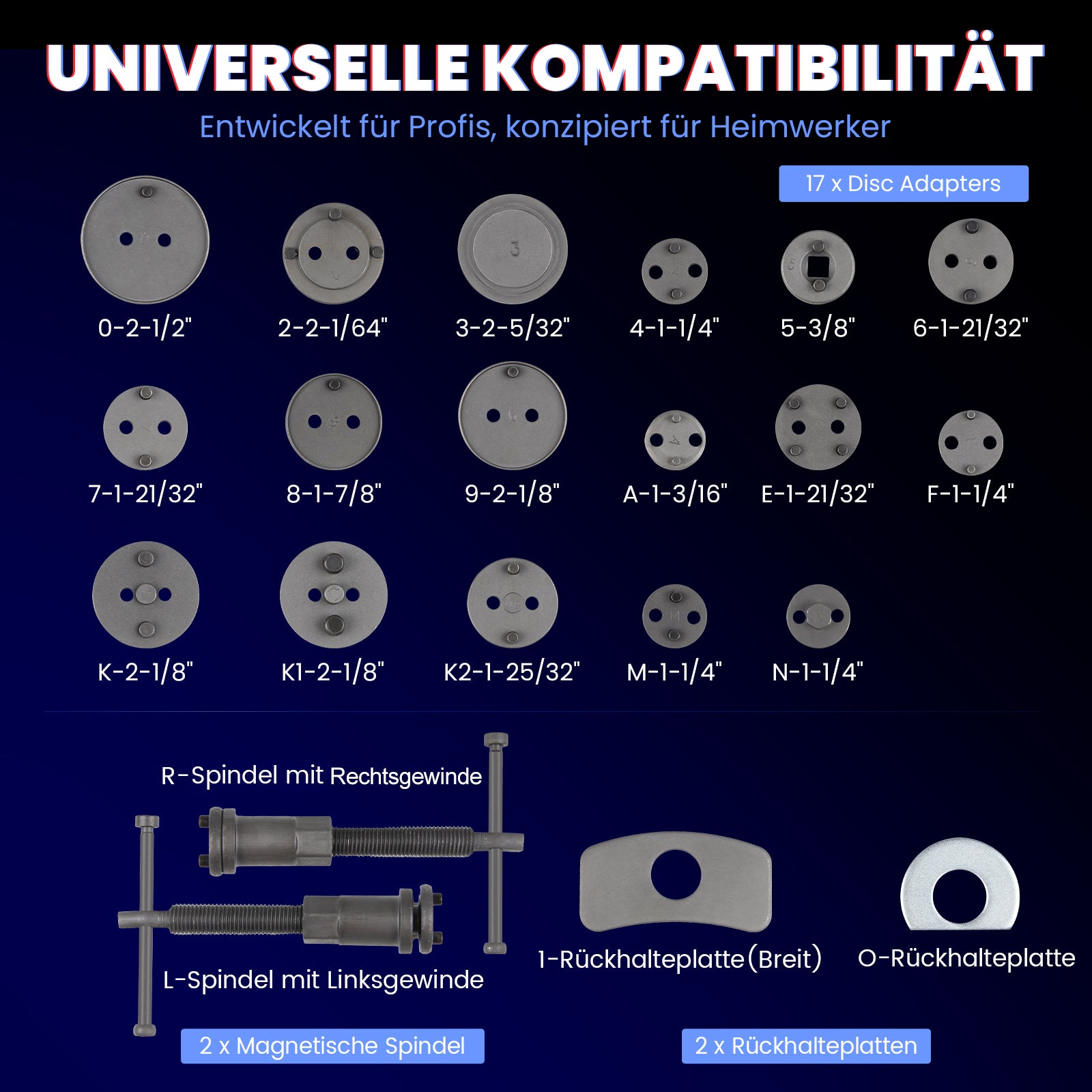 21 tlg. Universal Bremskolbenrücksteller Set Bremssattel Kolben Wind Zurück Tool Kit