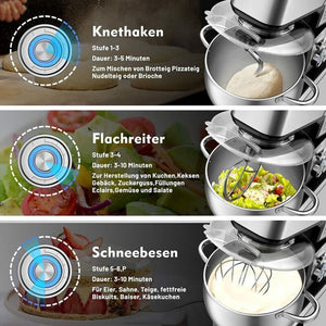 HOMELUX 12L Profi-Standmixer 2500W, Edelstahl, 6 Stufen & leise ≤75dB – Ideal für Großfamilien & Bäcker