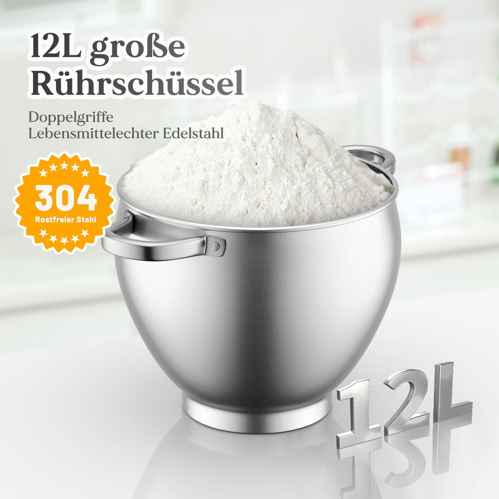 HOMELUX 12L Profi-Standmixer 2500W, Edelstahl, 6 Stufen & leise ≤75dB – Ideal für Großfamilien & Bäcker