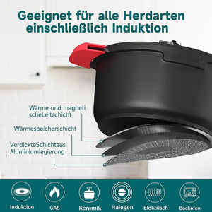 Induction cooking pot 24/28cm pot non-stick coating, for all types of stoves 4L/6L 