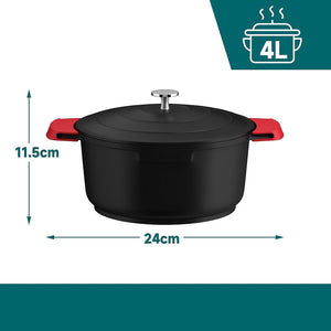Induction cooking pot 24/28cm pot non-stick coating, for all types of stoves 4L/6L 