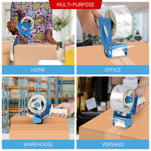 Packing tape hand dispenser including 2 rolls of adhesive tape Transparent adhesive tape dispenser 