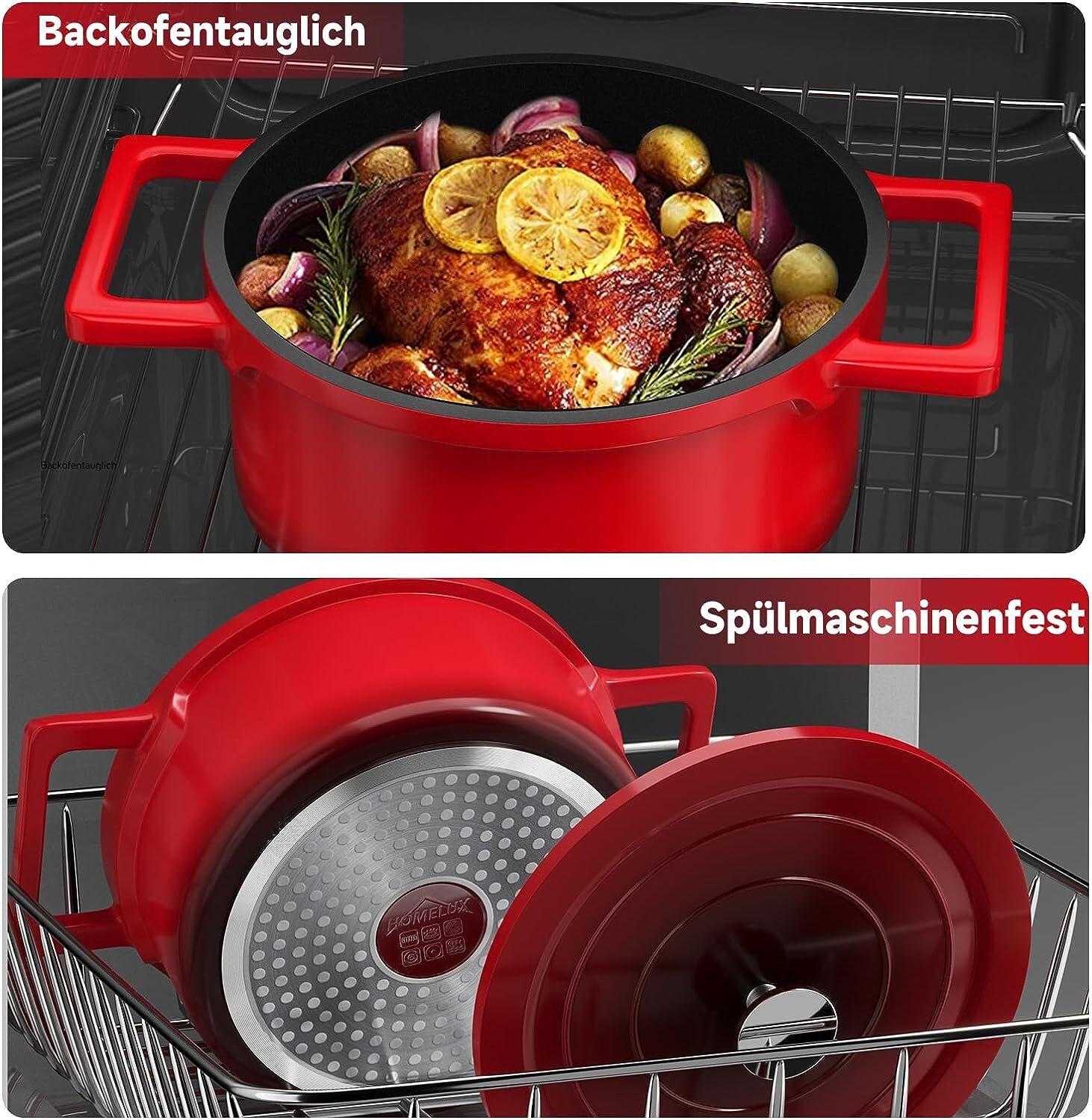 Antihaftbeschichteter Homelux Topf 24cm – Einfach zu reinigen und langlebig