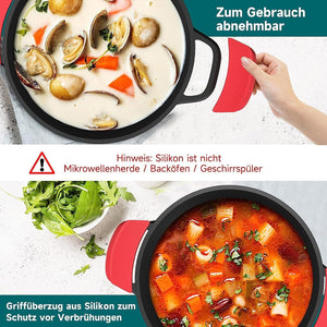 Induction cooking pot 24/28cm pot non-stick coating, for all types of stoves 4L/6L 