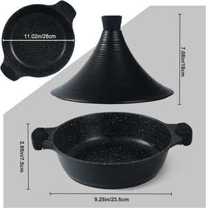 Scheffler Tajine-Topf – Marokkanische Tajine 28 cm Antihaftbeschichtung aus Aluminium mit konischer Form