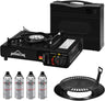 Gas cooker + grill plate + 4 gas cartridges